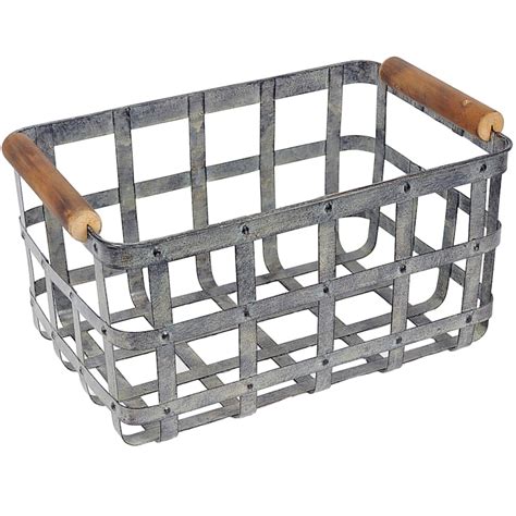 small metal baskets with handles